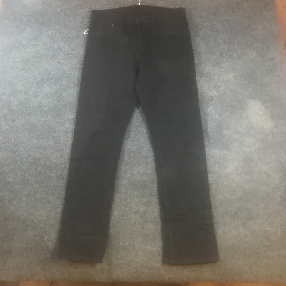 Uniqlo Jeans Womens 1 32x30.5 Black Denim Stretch Straight Leg Good Mid Rise